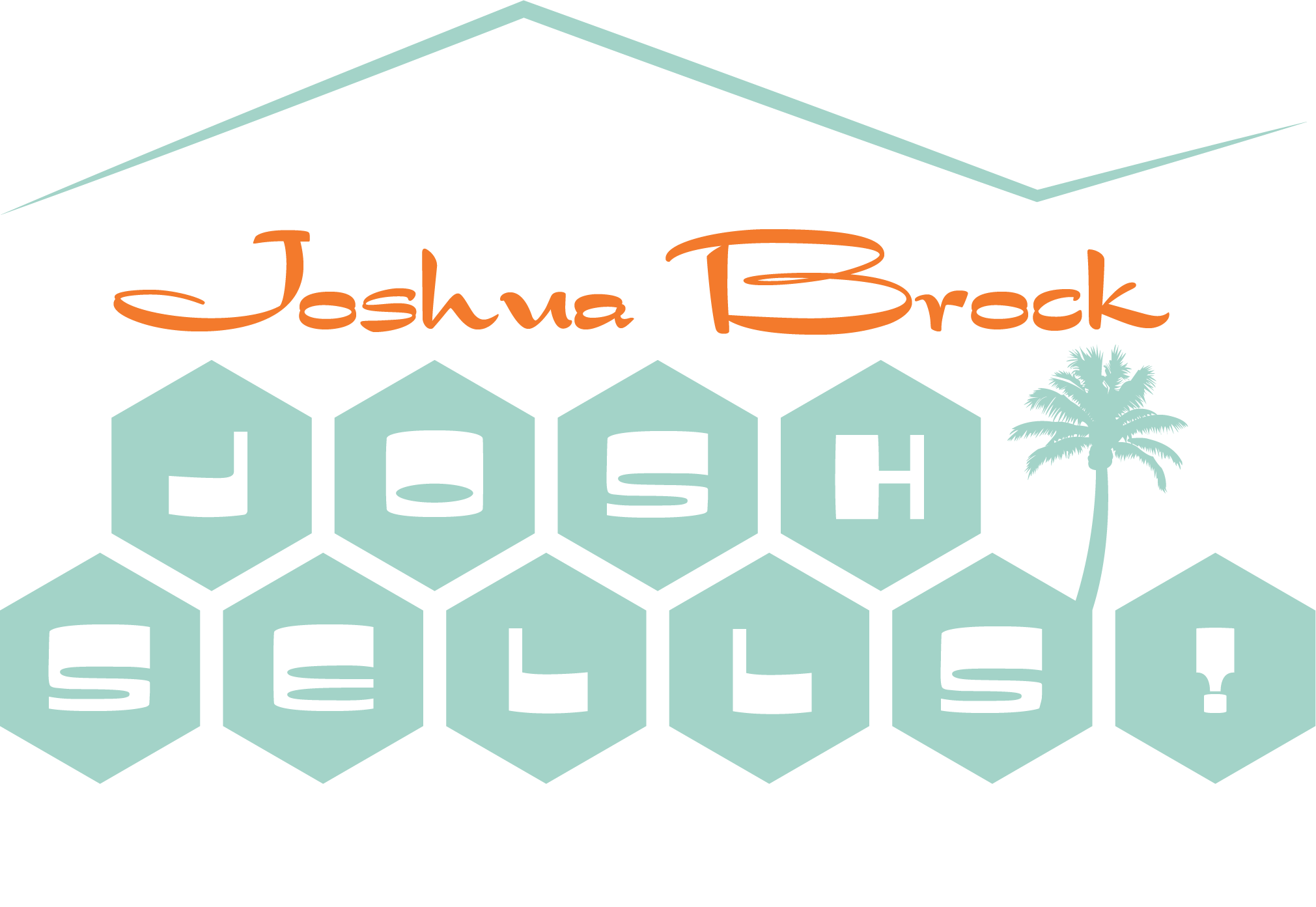 Joshua Brock realtor logo with orange and white text